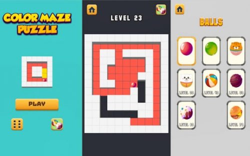 Color Maze Puzzle - Swipe Ball Challenge