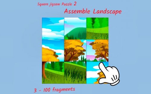 Square Jigsaw Puzzle 2: Assemble Landscape - Free Online Puzzle Game